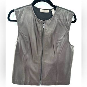 Valerie Steven’s‎ Women’s Size Petite Large Brown 100% Leather Vest
